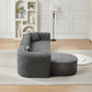Fenn Gray Chenille Curved Modular Sofa – 109" Left-Chaise Sectional Sofa – view 12