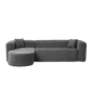Fenn Gray Chenille Curved Modular Sofa – 109" Left-Chaise Sectional Sofa – view 19