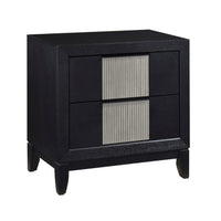 Fenn Solid Wood 2-Drawer Nightstand – Charcoal Gray Bedside Table