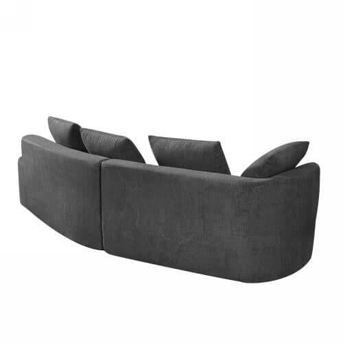Modern Low Profile Modular Curved Foam Sofa 116' (4 Colors) view showcasing its elegant curved design and plush cushions.