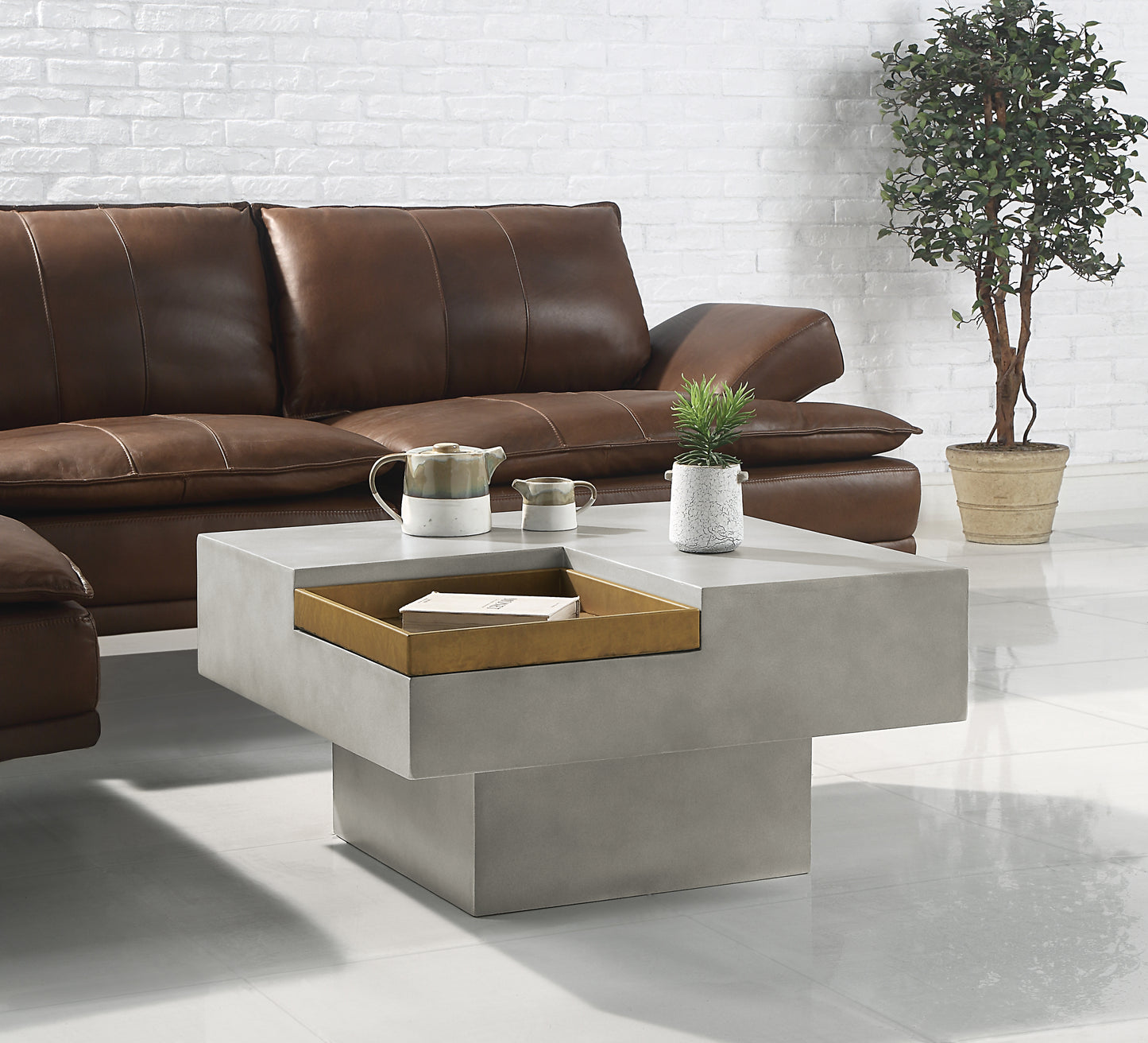 Kailano Gray Cement Coffee Table