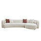 Odile Curved Boucle Sectional – Chaise on Right