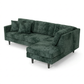 Talmadge L-Shaped Sectional Sofa – Made in USA, 2 Fabric Options - Green Velvet Antique Charcoal (9)
