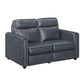 Ardley Navy Faux Leather Power Reclining Sofa Set