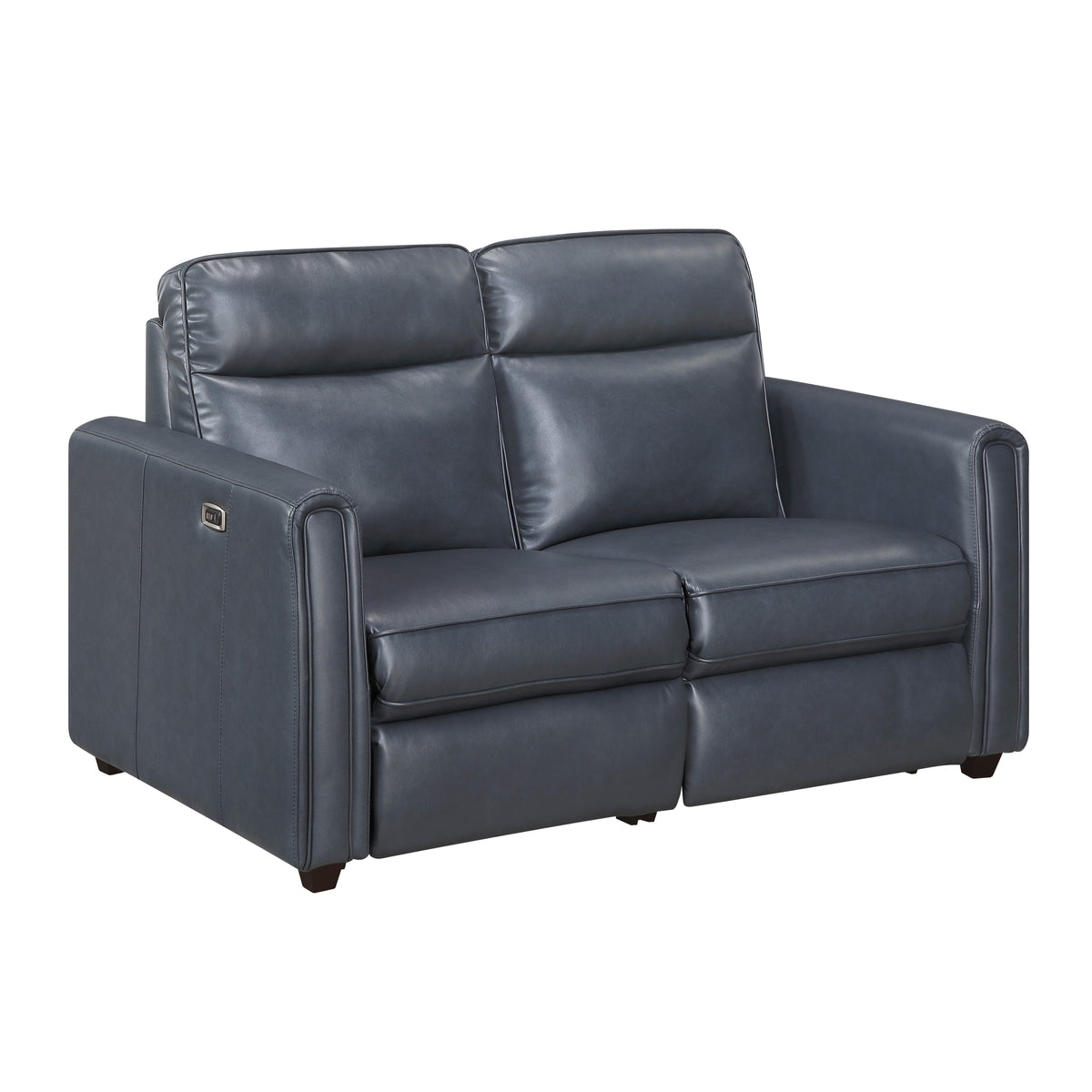 Ardley Navy Faux Leather Power Reclining Sofa Set