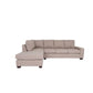 Modern Beige L-Shape Chaise Sofa Sectional 115"
