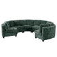 Harlan Curved Modular Sectional Sofa – Chenille, Solid Wood Frame, 4 Colors - Green (11)