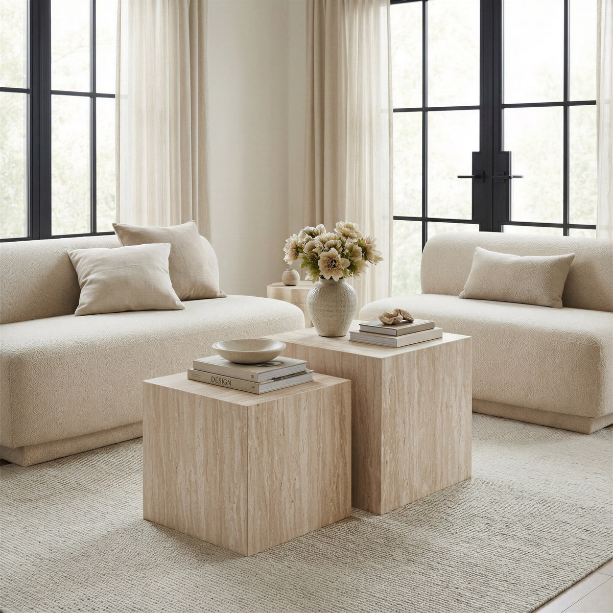 Anese Multigrain Beige Loveseat