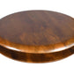 Floating Round Coffee Table made of solid mango wood in dark brown finish, features a two-tiered design.