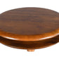 Floating Round Coffee Table with a smooth dark brown solid wood finish and two-tiered design.