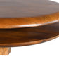 Floating Round Coffee Table features dark brown solid wood with a two-tiered design, showcasing a contemporary style.