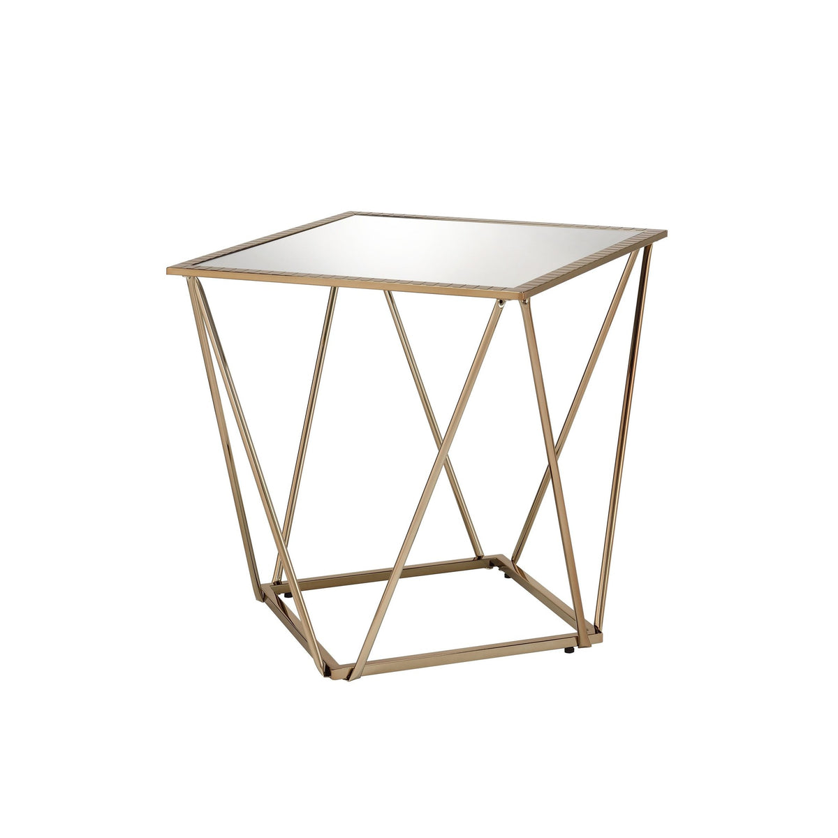 Fogya Champagne Metal End Table