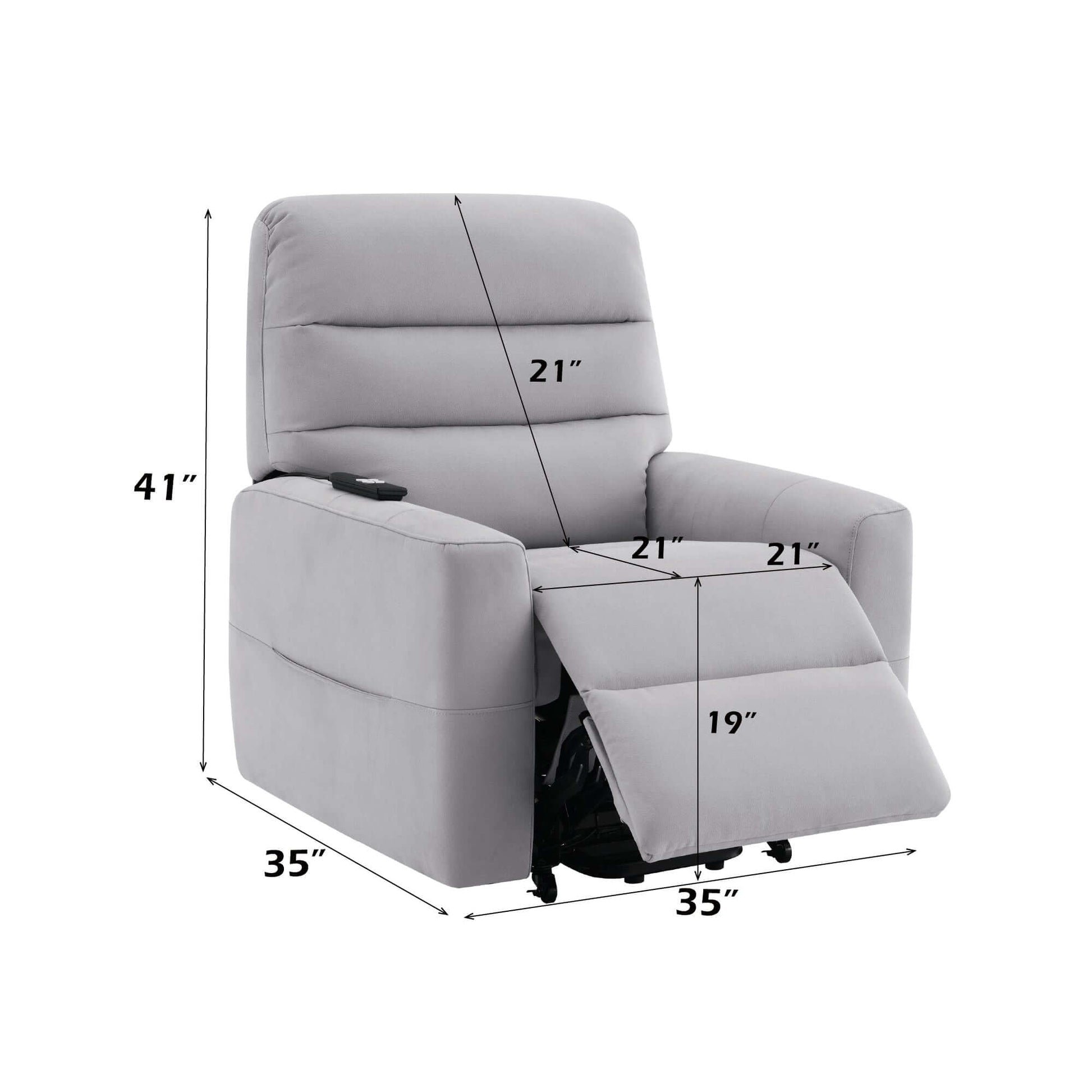 Freddie Gray Leather Aire Power Motion Recliner w/Lift dimensions and features.