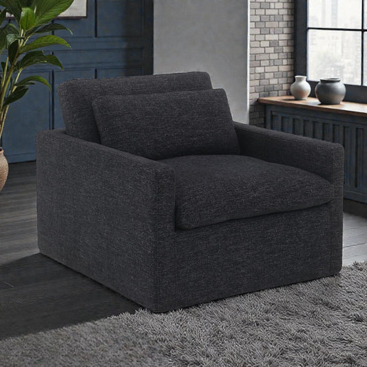 Frederick Dark Gray Fabric Accent Chair – 39"W Accent Chair – view 2
