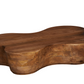 Free Form Solid Wood Premium Coffee Table featuring a unique oval shape and contemporary design.