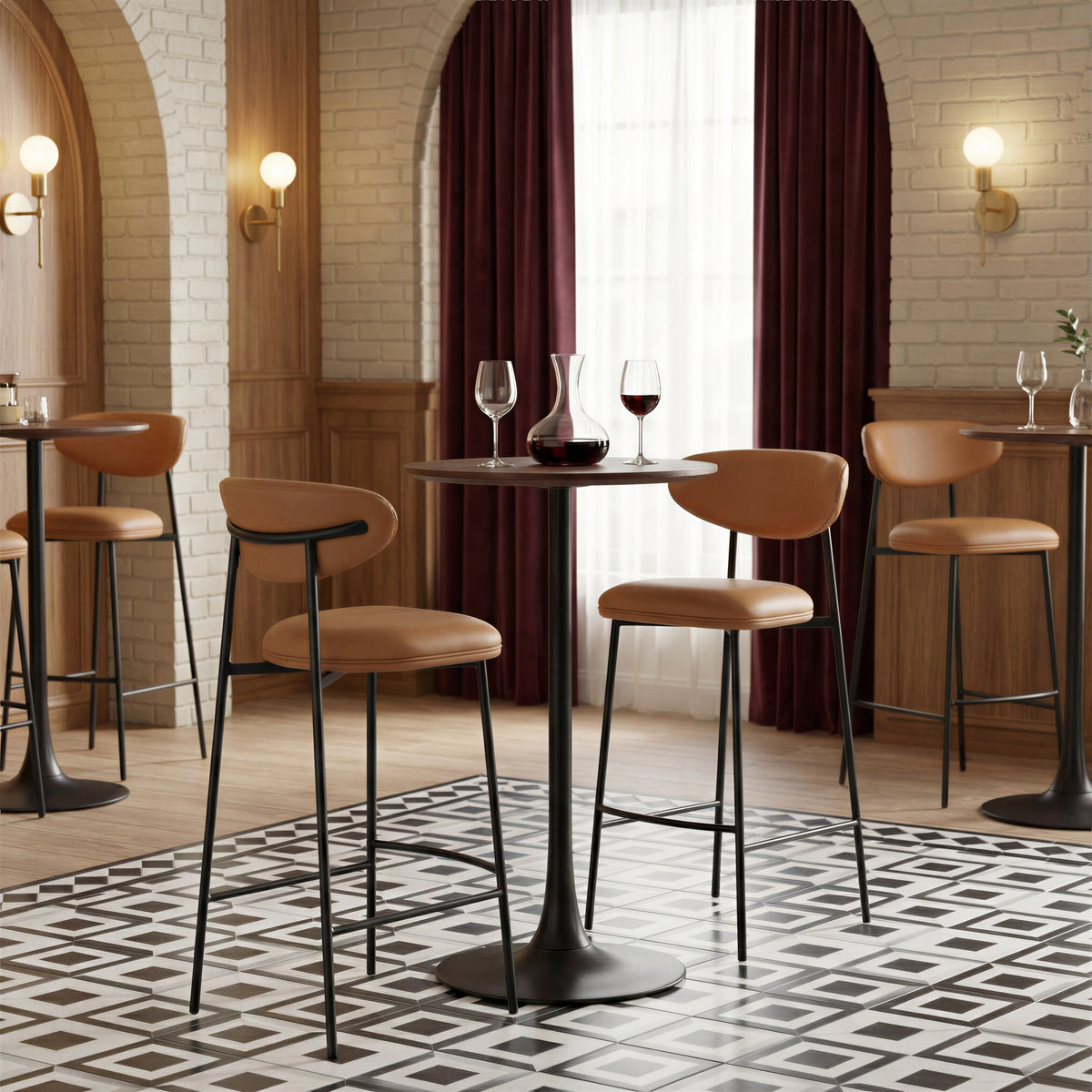Rorun Brown Barstool (Set of 2)