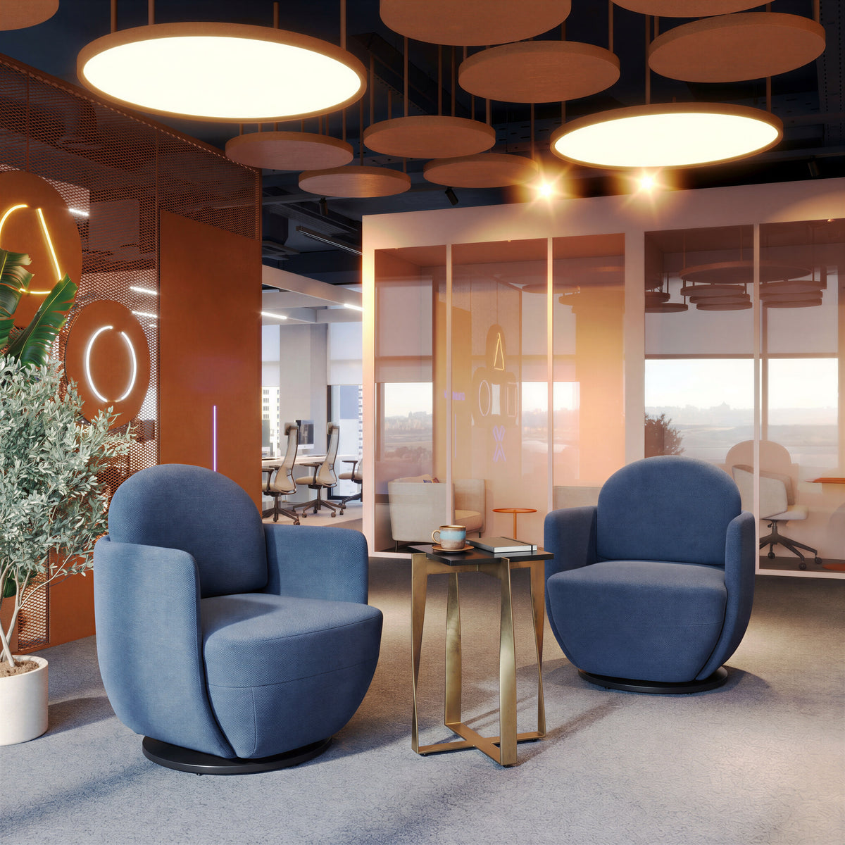 Bant Blue Swivel Chair