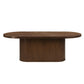 Gamarya Oak Finish Dining Table – 87” Oval Wood Dining Table with a smooth, substantial profile and modern design.