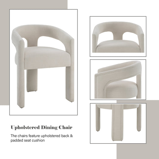 Gamarya White Chenille Side Chair (Set of 2) – view 2