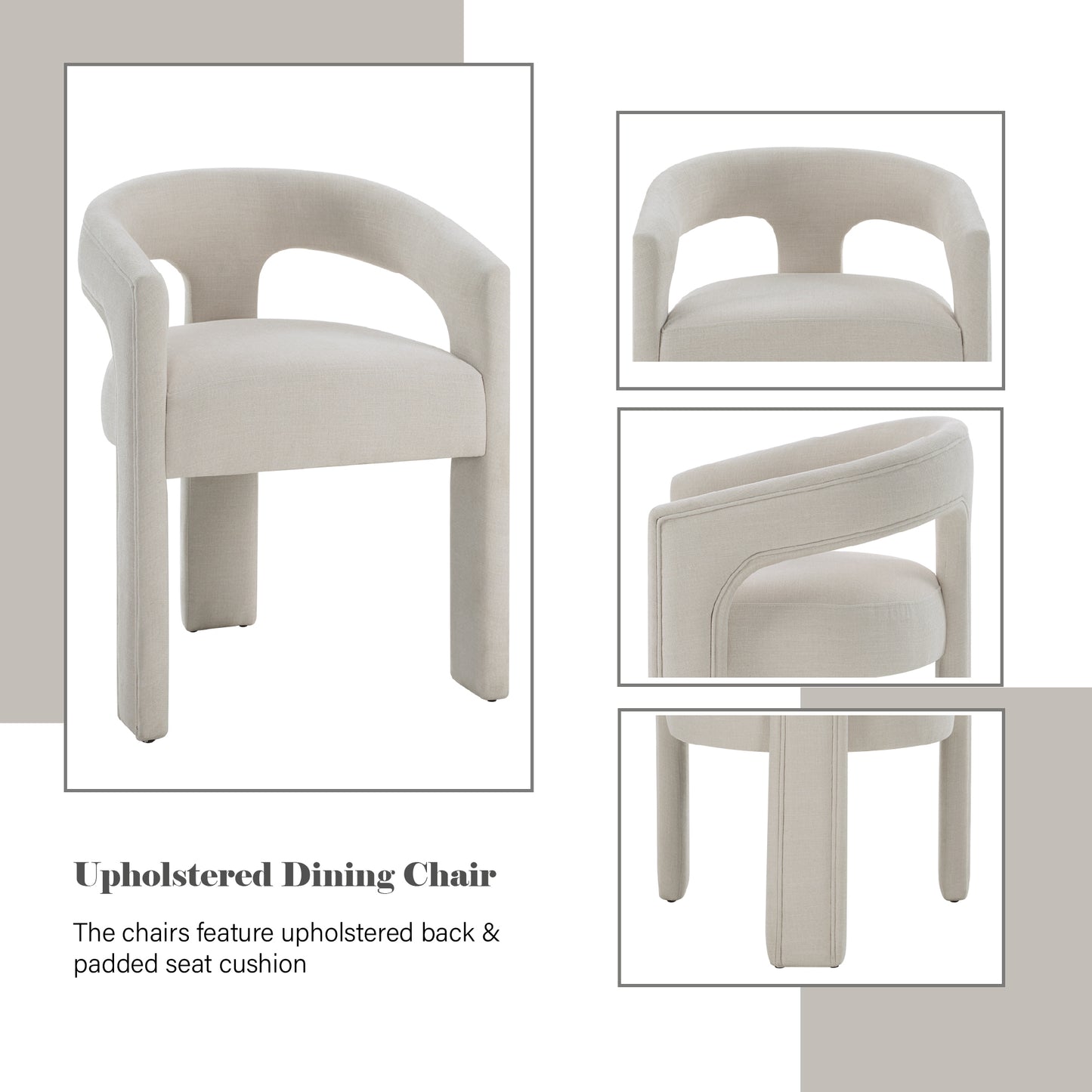 Gamarya White Chenille Side Chair (Set of 2) – view 2