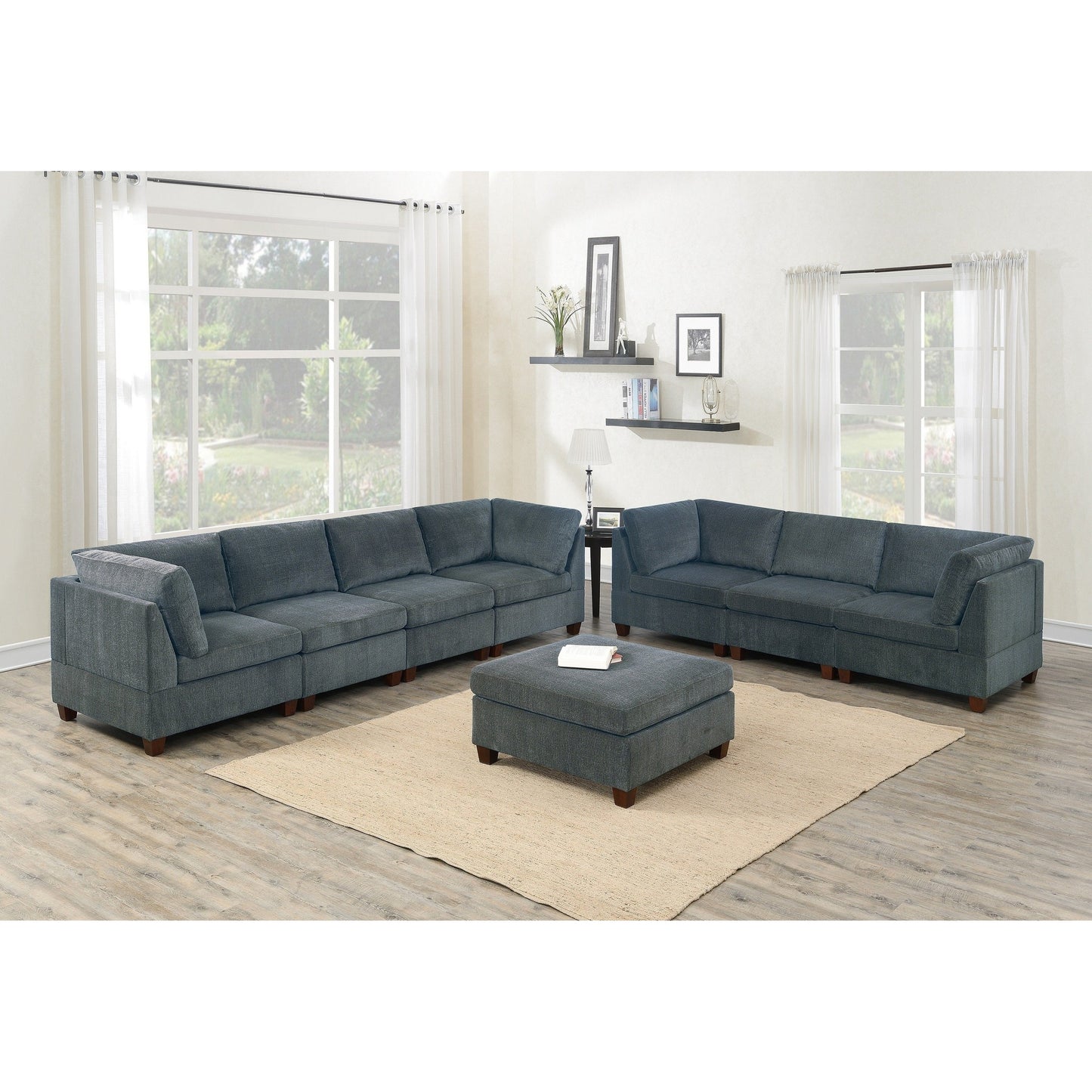 Garrick Grey Chenille 8-Piece Modular Sectional Sofa Set – Modular Sectional Sofa