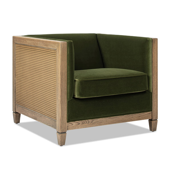 Georgia Olive Green Wood Accent Chair – 34