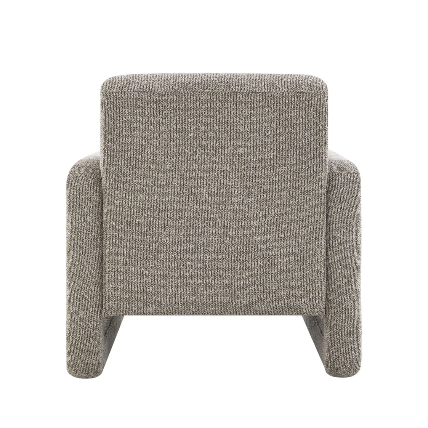 Glenda Gray Chenille Accent Chair showcasing cozy gray chenille fabric from the back view, ideal for stylish interiors.