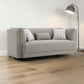 Glenda Gray Chenille Sofa – 87” Modern 3-Seat Sofa with Pillows in a cozy living room setting.