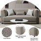 Glenda Gray Chenille Sofa – 87” Modern 3-Seat Sofa with Pillows in gray boucle upholstery and accent pillows.