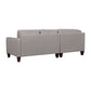 Gray Leather L-Shaped 3-Piece Corner Sectional Sofa 99" back view showcasing sleek design and premium materials.