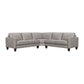 Gray Leather L-Shaped 3-Piece Corner Sectional Sofa 99" in modern design for stylish living rooms.