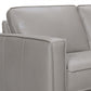 Gray Leather L-Shaped 3-Piece Corner Sectional Sofa 99" corner section detail showcasing premium leather upholstery.