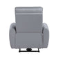 Jeromie Gray PU Leather Power Motion Recliner w/ USB Port back view showcasing sleek design and modern comfort.