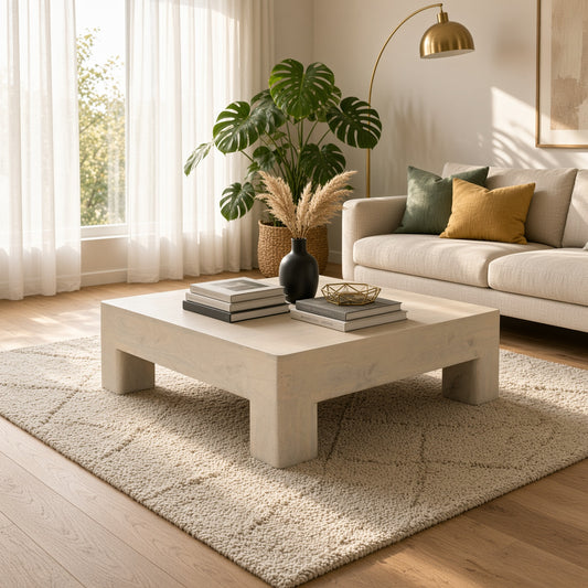 Marlow White Washed Mango Wood Coffee Table