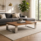 Harlow Wood & Metal Coffee Table – 70" Minimalist Design