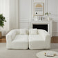 Halcyon beige chenille curved sectional sofa