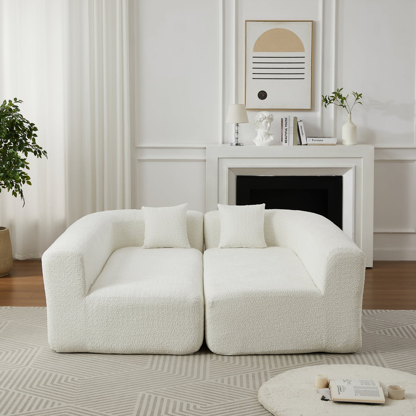Halcyon beige chenille curved sectional sofa