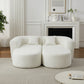 Halcyon beige chenille curved sectional sofa