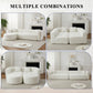 Halcyon beige chenille curved sectional sofa