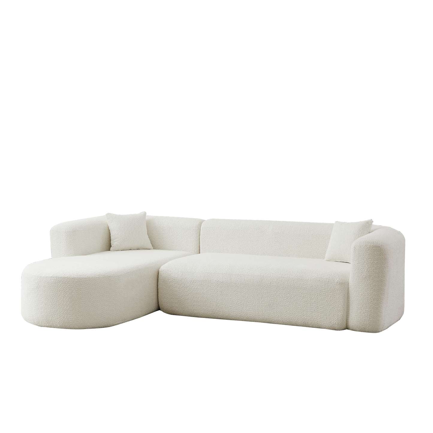 Halcyon Chenille Curved Sectional Sofa – 109.4" Cloud-Shape L-Sofa