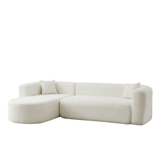 Halcyon Chenille Curved Sectional Sofa – 109.4" Cloud-Shape L-Sofa