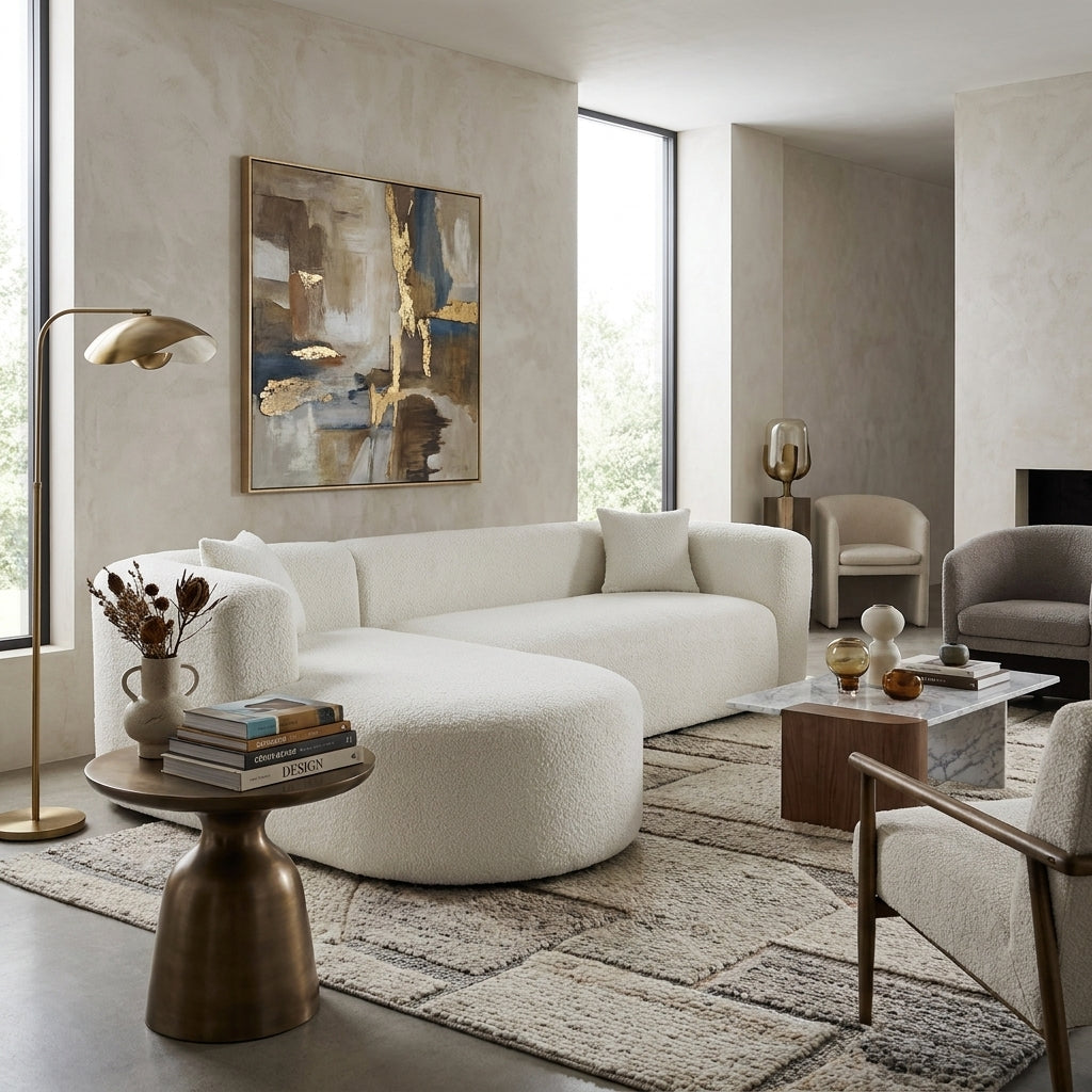 Halcyon Chenille Curved Sectional Sofa – 109.4" Cloud-Shape L-Sofa – view 2