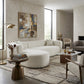 Halcyon beige chenille curved sectional sofa