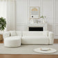 Halcyon beige chenille curved sectional sofa