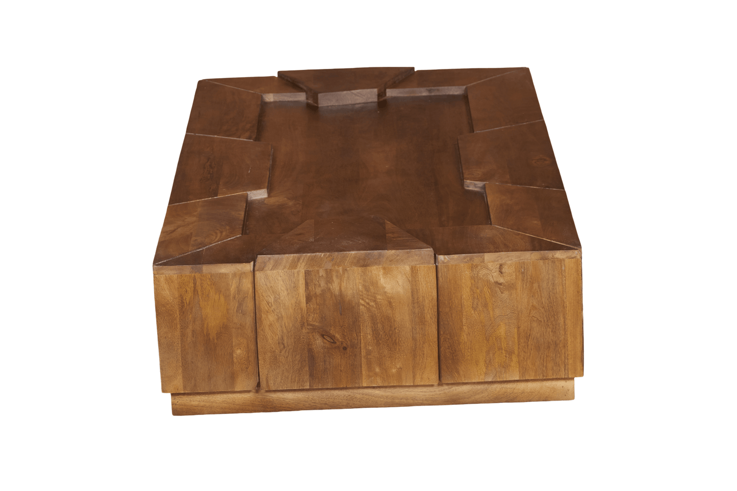 Handcrafted Designer Rectangle Mango Wood Coffee Table 50" | Modern Solid Wood Coffee Table showcasing bold geometry and craftsmanship.