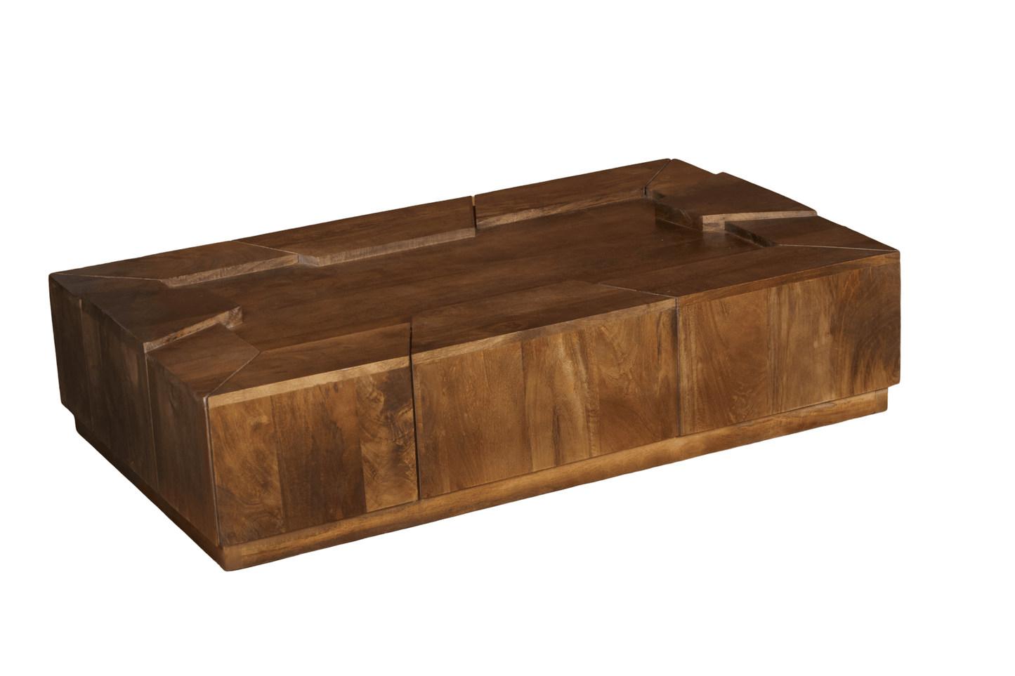 Handcrafted Designer Rectangle Mango Wood Coffee Table 50" | Modern Solid Wood Coffee Table showcasing artisan craftsmanship.