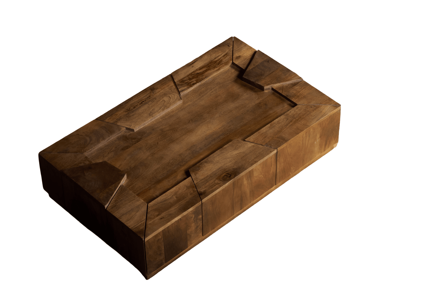 Handcrafted Designer Rectangle Mango Wood Coffee Table 50" | Modern Solid Wood Coffee Table