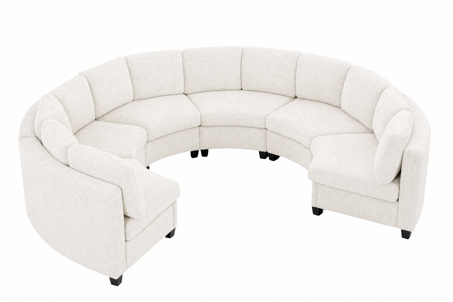 Harlan Curved Modular Sectional Sofa – Chenille, Solid Wood Frame, 4 Colors – view 10