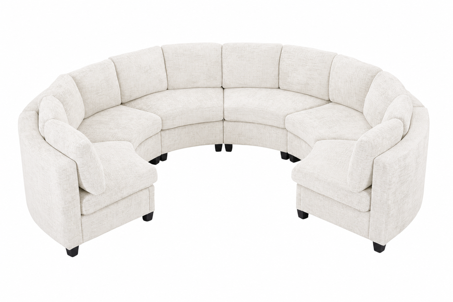 Harlan Curved Modular Sectional Sofa – Chenille, Solid Wood Frame, 4 Colors – view 11