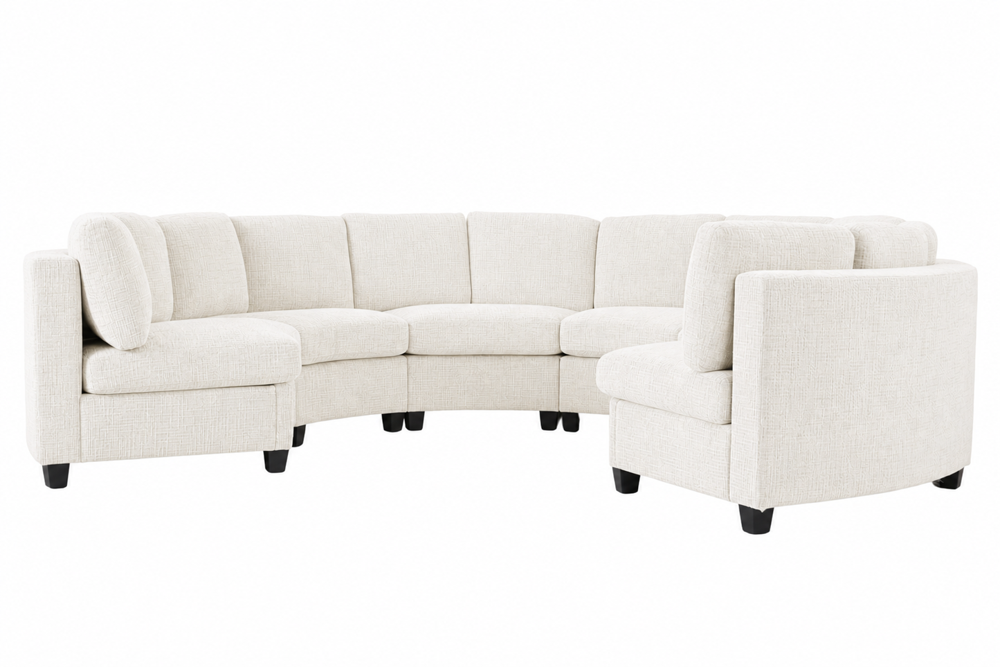 Harlan Curved Modular Sectional Sofa – Chenille, Solid Wood Frame, 4 Colors – view 12